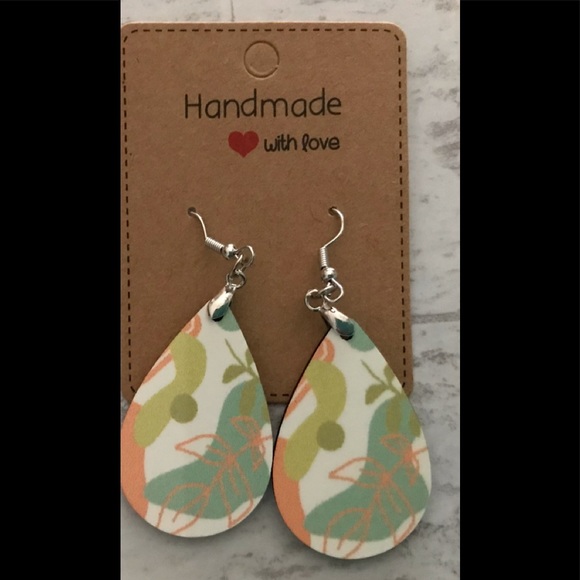 Handmade teardrop sublimation earrings BoHo style - Picture 1 of 3